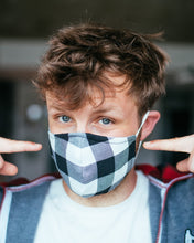 Load image into Gallery viewer, POOK PPE MASK (Black/Grey Plaid)