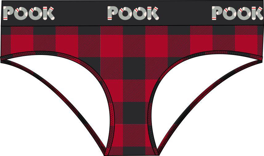 Pook Women's Underwear (3 PACK) - Black, Red Plaid, Beaver