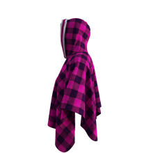 Load image into Gallery viewer, Pook Poncho - Adult Pink Polar Fleece w/ Snap Fastners