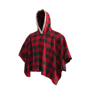 Pook Poncho - Adult Red Polar Fleece w/ Snap Fastners