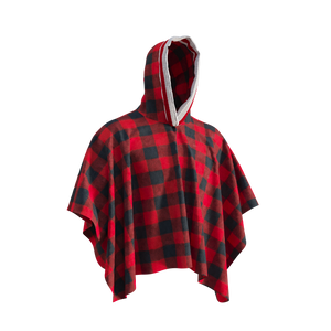 Pook Poncho - Adult Red Polar Fleece w/ Snap Fastners