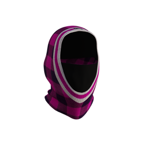 Pook Ninja - Pink Plaid and Black Double Layer Polar Fleece Balaclava