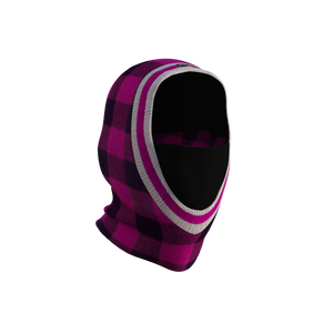 Pook Ninja - Pink Plaid and Black Double Layer Polar Fleece Balaclava