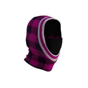 Pook Ninja - Pink Plaid and Black Double Layer Polar Fleece Balaclava