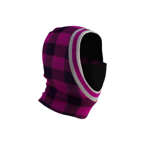 Pook Ninja - Pink Plaid and Black Double Layer Polar Fleece Balaclava