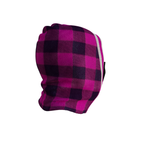 Pook Ninja - Pink Plaid and Black Double Layer Polar Fleece Balaclava