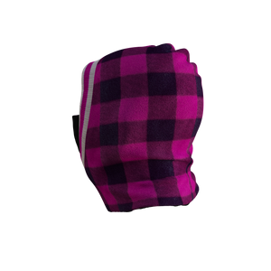 Pook Ninja - Pink Plaid and Black Double Layer Polar Fleece Balaclava