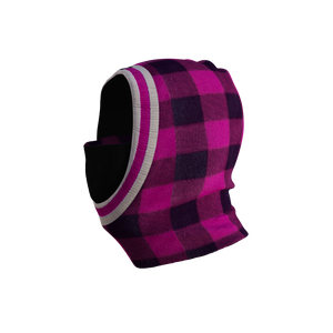Pook Ninja - Pink Plaid and Black Double Layer Polar Fleece Balaclava