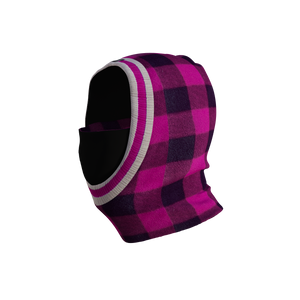 Pook Ninja - Pink Plaid and Black Double Layer Polar Fleece Balaclava