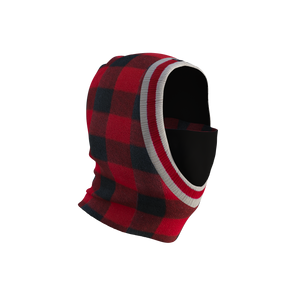 Pook Ninja - Red Plaid and Black Double Layer Polar Fleece Balaclava