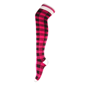 Pook Thigh High Sky Highs - Pink Plaid