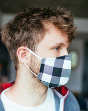 Load image into Gallery viewer, POOK PPE MASK (Black/Grey Plaid)