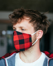 Load image into Gallery viewer, POOK MASK ( Red/Black Plaid)