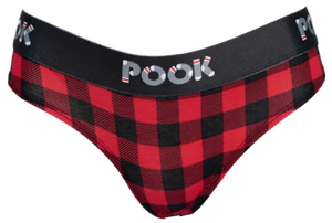 Pook Women's Underwear (3 PACK) - Black, Red Plaid, Beaver