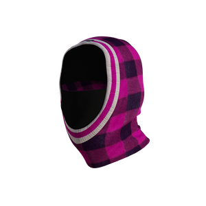 Pook Ninja - Pink Plaid and Black Double Layer Polar Fleece Balaclava